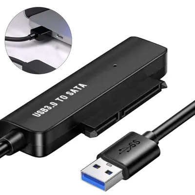 Produktbild von USB 3.0 zu SATA Adapter Kabel, HDD SSD 2,5/3,5 Zoll, Plug & Play, High-Speed 5Gbps, LED-Anzeige, Festplatten Adapter