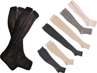 Produktbild von Reisestrümpfe Reisekniestrümpfe Stützstrümpfe Kompressionsstrümpfe Reisesocken , Variante:Wäscheglück lang