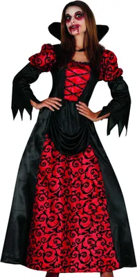 Productafbeelding van Fiestas Guirca - Vampierkostuum voor dames, set FG747 (XL) (Rood/Zwart)
