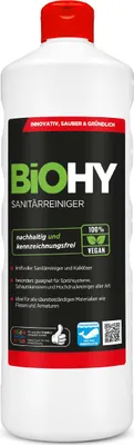 Produktbild von BiOHY Sanitärreiniger, Badreiniger, Kalklöser, Badezimmer Reiniger – 1 x 1 Liter Flasche