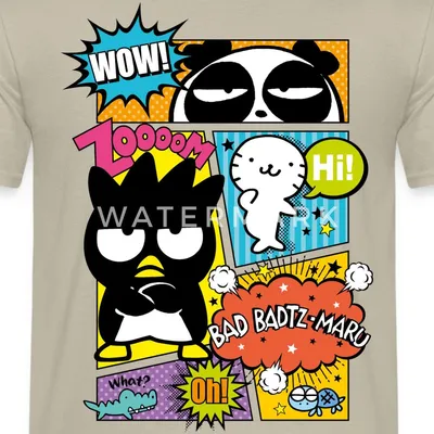 Produktbild von Spreadshirt Bad Badtz-Maru Mit Freunden Im Comic Stil Männer T-Shirt, XXL, Sandbeige