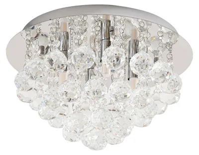 Produktbild von Lindby Deckenleuchte Antonino, Ø 35 cm, 4-flg., Kristall, G9