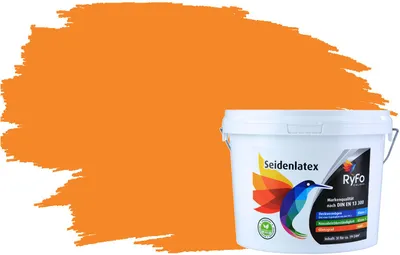 Produktbild von RyFo Colors Seidenlatex Trend Orangetöne Sanddorn 3l  - bunte Innenfarbe, weitere Orange Farbtöne und Größen erhältlich