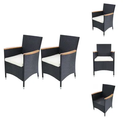 Immagine prodotto di vidaXL Sedie da giardino 2 pezzi con cuscini in poly rattan nero - Sedie da giardino