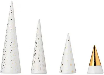 Productafbeelding van Winterbomen goud ongeparfumeerd - Set van 4