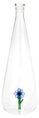 Botanische Flasche Anemone, 1 l, Borosilikatglas, handgefertigt