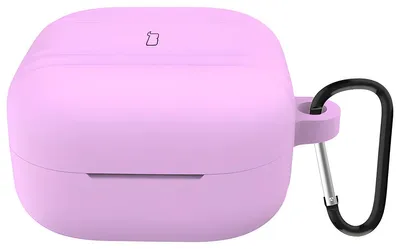 Produktbild von Silikonhülle mit Karabiner für Galaxy Buds 4 / 4 Pro, Bizon Case Headphone Silicone, Hellviolett