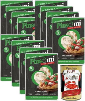 Produktbild von Italian Gourmet Pinsami 2 Mini Pinsa Gourmet Romana, handgemacht, 12x 260 Gramm, italienisches Herz, La Classica+ Italian Gourmet Polpa