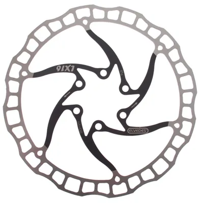 Image de Disque 160 mm 6 trous noir / argent Acier