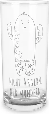 Produktbild von Mr. & Mrs. Panda Glas Kaktus Wut 400 ml - Transparent - Geschenk, Chefin, Cocktailglas, Kakteen, Trinkglas, Wasserglas, Wasserbecher, Kollege, Büro, Kollegin, Tumbler