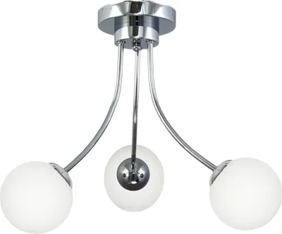 Image de Plafonnier en verre chromé, 3 lampes, style design
