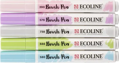 Obrázek produktu pro Ecoline Brush pen X12 Akvarelová pero Pastel 5 ks