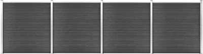 Produktbild von Zaunelement Set WPC 699x186 cm Schwarz