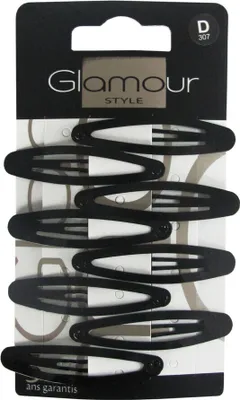 Immagine prodotto di Fermagli per capelli ovali neri dal design elegante - Set di 8