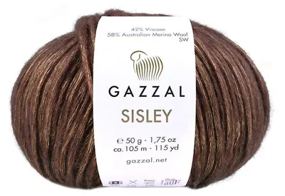 Produktbild von Gazzal Sisley Wolle 5713 Braun 50g 105m Wolle
