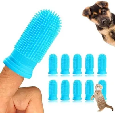 Produktbild von Silikon Zahnbürsten Set für Hunde und Katzen, 360° Reinigung, weich