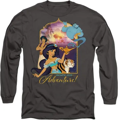 Obrázok produktu pre Aladdin - Tričko "Are Ready For Adventure" pre mužov/dámy Uni TV14167 (S) (Charcoal)