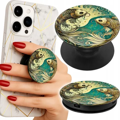 Image de Support telephone Popsocket pour doigt / support - ZNAK ZODIAKU, RYBY