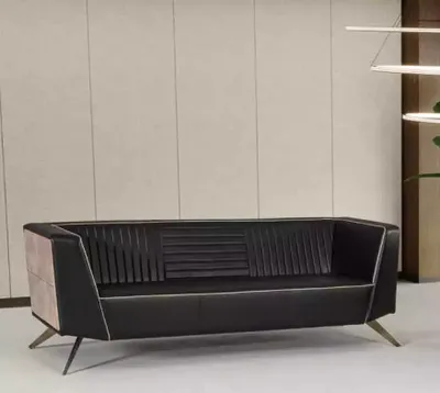 Productafbeelding van Ontwerpersofa, zwart, met bekleding, geschikt voor een werkruimte of kantoor