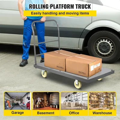 Produktbild von Plattformwagen - Plateauwagen - Transportwagen - Lagerwagen - Tragfähigkeit: 907 kg