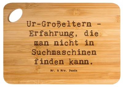 Produktbild von Mr. & Mrs. Panda Hackbrett Spruch Ur-Großeltern Weisheit - Transparent - Geschenk, Schneidebrett, persönliche Geschenke, Ahnen, Frühstücksbrettchen, Holzbrett, Familie