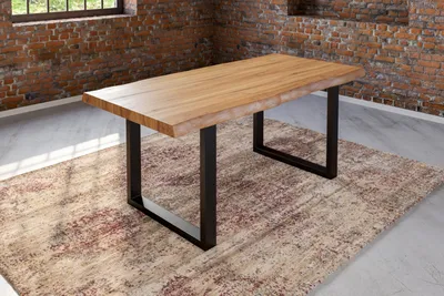 Produktbild von Esstisch Baumkante massiv Akazie natur 300 x 100 schwarz Utrecht