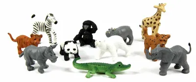 Produktbild von 10x Zootiere Wildtiere Tiere Tierkinder Miniblings Aufstellfiguren Zoo Baby