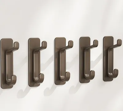 Produktbild von INF Selbstklebende Haken Kaffeefarben ABS 8,5cm 5er-Set für Bad und Küche Kaffee