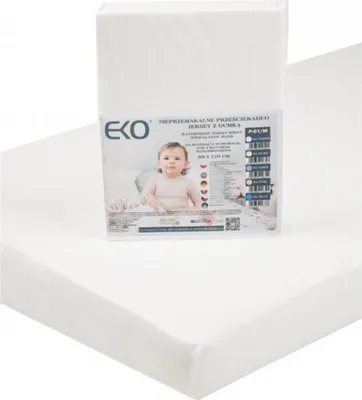 Produktbild von EKO Wasserdichtes Bettlaken mit Gummi Trikot weiß 120x60 cm