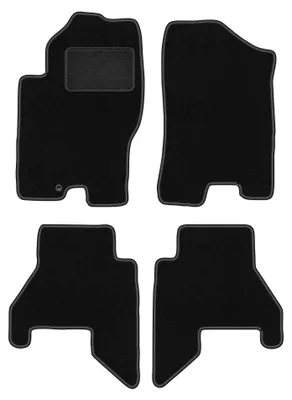 Image de Tapis de sol en moquette pour Nissan Pathfinder 2005-2010 (5 places) – jeu 4 pièces, noirs, sur mesure – Wielganizator LUX