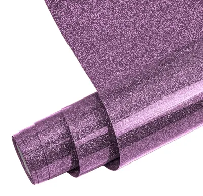 Productafbeelding van Glitterfolie voor textiel - Thermotransferfolie om te strijken - voor T-shirts en kleding - Lavendelkleurig - 30,5 cm x 1,5 m
