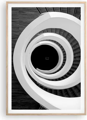 Produktbild von Gerahmtes Poster - Rahmen in heller Eiche - Stück Modern Treppe - 70x100 cm - Wand Bild - Wanddeko - Wandbilder - Wandposter - Bilderrahmen - Bilder - Kunstdruck - Wandbild - P2NPA70x100-4132