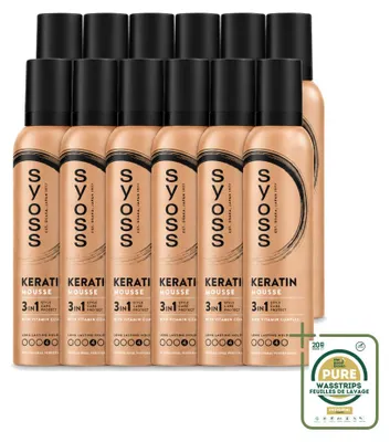 Image de 12 x Mousse capillaire Syoss Keratin - 250 ml - Pack de 12