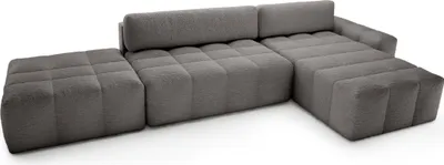 Produktbild von FEDVE Ecksofa Eckcouch Liptitz La L Form Sofa mit Schlaffunktion Bettkästen Couch Sofagarnitur Seite Rechts Grau (Anthology 18)
