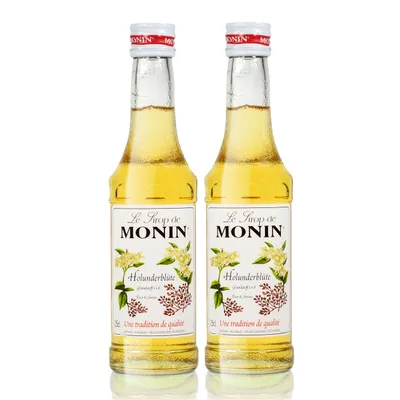 Produktbild von 2x Monin Holunder Blüte Sirup, 250 ml Flasche