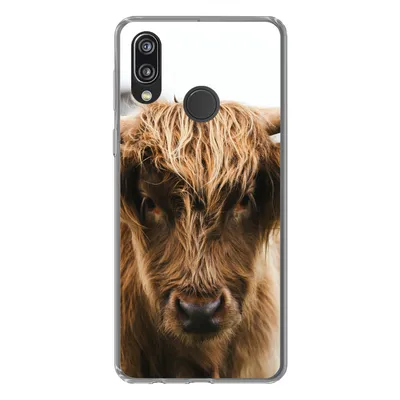 Produktbild von MuchoWow® Handyhülle Schutzhülle Hülle für Huawei P20 Lite (2020) Schottischer Highlander - Kuh - Gras - Tiere - Natur Silikon Softcase Handy Hülle - Kartenhalter