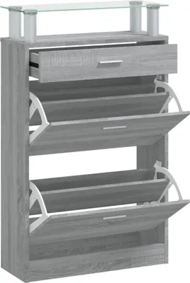Zdjęcie produktu dla vidaXL Szafka na buty Szara Sonoma 63x24x104 cm Materiał drewnopochodny