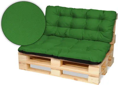 Produktbild von Superkissen24. Palettenkissen Palettenauflagen Sitzkissen - 120x80 cm und Rückenlehne 120x50 cm - Outdoor und Indoor - grün