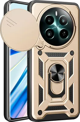 Produktbild von Hülle für Realme 12+ Magnetische Ring Ständer Halter Dia Kameraschutz TPU Bumper Silikon Schutzhülle Gold