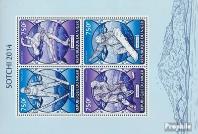 Produktbild von Briefmarken Niger 2014 Mi 2727-2730 Kleinbogen (kompl. Ausg.) postfrisch Sotschi 2014