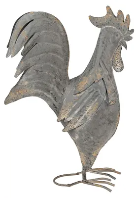 Obrázok produktu pre Clayre & Eef Záhradná dekorácia Kohút 30x14x40 cm Sivý kov
