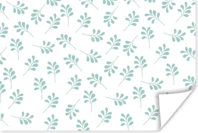 Produktbild von MuchoWow® Poster Blätter - Muster - Blau 120x80 cm - Bilder