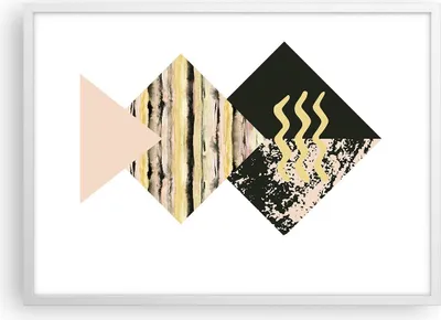 Produktbild von Gerahmtes Poster - Weißer Rahmen - Abstraktion Diamant Gürtel - 70x50 cm - Wand Bild - Wanddeko - Wandbilder - Wandposter - Bilderrahmen - Bilder - Kunstdruck - Wandbild - P2WAA70x50-4303