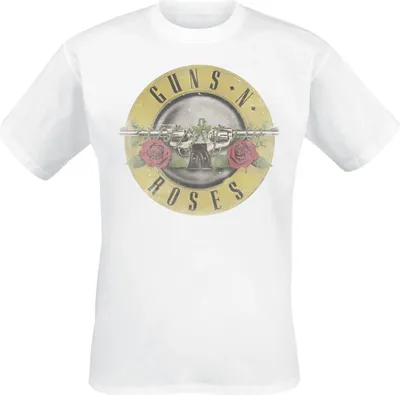 Produktbild von Guns N' Roses T-Shirt Herren Distressed Bullet weiß M