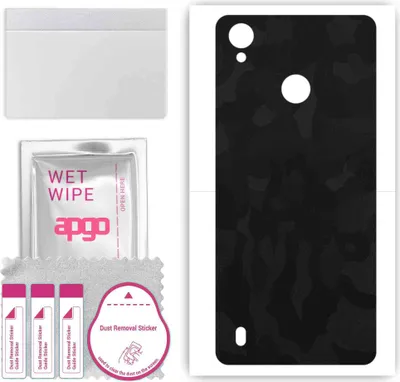 Produktbild von apgo Rückseite Schutzfolie, Skin, kompatibel mit ZTE Blade A7 Vita, Hinten Displayschutzfolie aus Vinylfolie, kratzfest, einfache Montage - Schwarzes Tarnmuster