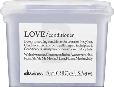 Produktbild von Davines LOVE Smoothing Conditioner, Frauen, Lockiges Haar, Dickes Haar, Anti-Frizz, Feuchtigkeitsspendend, Feuchtigkeitsspendend, Glanz, Glättend, 250 ml, Behälter, Olive