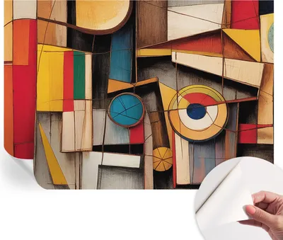 Produktbild von Selbstklebende Wandtapete - Dekorative Tapete für Wohnzimmer - Klebefolie für Wandbilder - Tapetenfolie für Wanddekoration - 208x146 cm - Geometrische Muster