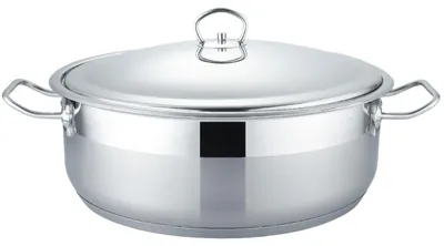 Produktbild von Kochtopf Edelstahl 40 cm Deckel Schmortopf 16 L Gulaschkessel Schmorkasserolle Universaltopf Induktion