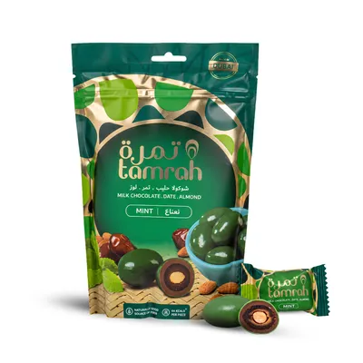 Zdjęcie produktu dla Tamrah Daktyle z Migdałem w Miętowej Czekoladzie  100 g