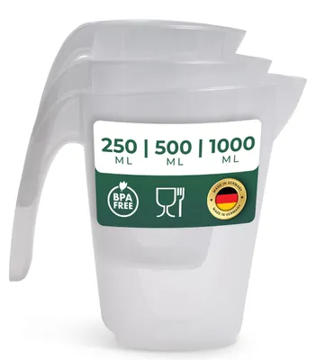 Messbecher-Set 3-teilig, 250/500/1000 ml, transparent